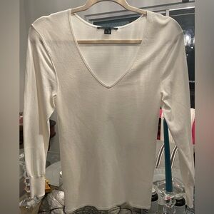 Theyskens theory Elegant White V-Neck Women's Top